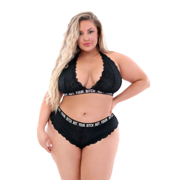 Ondergoed Set Fantasy Lingerie Zwart (Queen size)