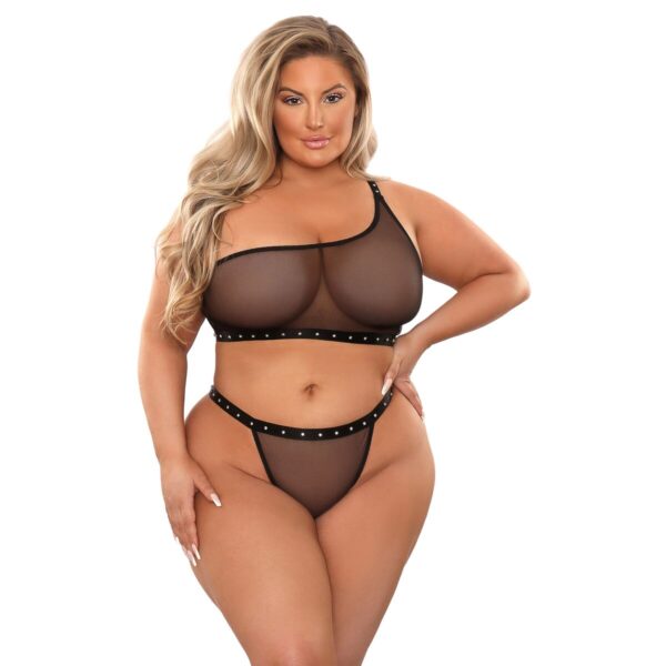 Ondergoed Set Fantasy Lingerie Zwart (Queen size)