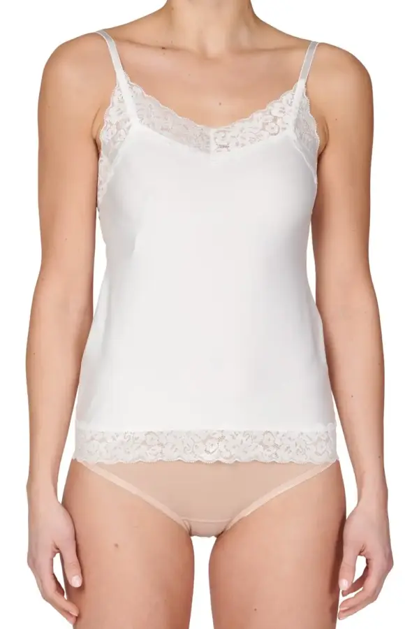 31912 Secrets dames hemd kant - Spaghetti bandjes - Kanten Naadloos dames hemd microfiber - lingerie top