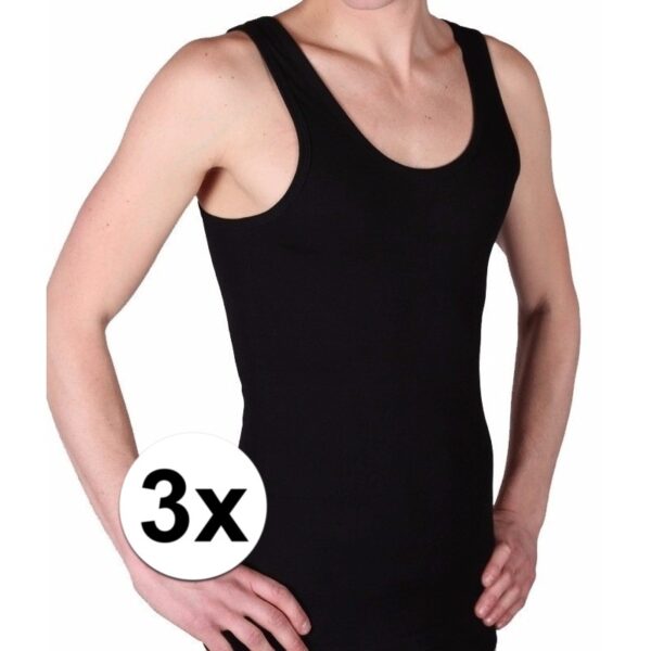 3-pack Zwarte Beeren heren hemd ondergoed maat 4XL 4XL -