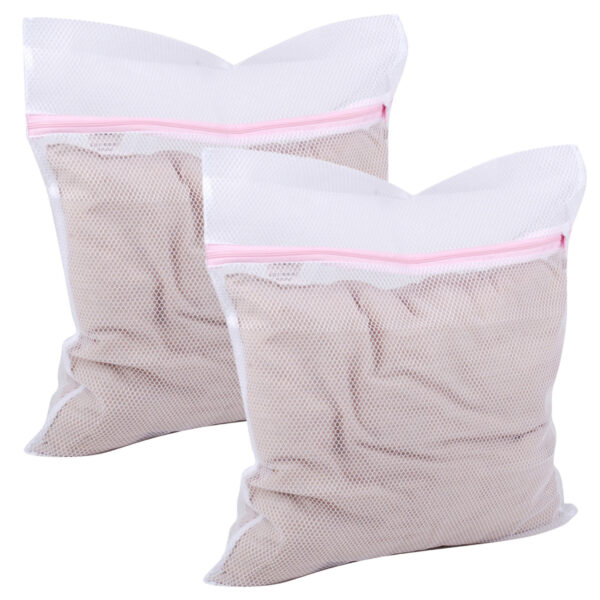 Urban Living Waszakken XXL size voor delicaat wasgoed - 2x - lingerie/bh waszak - wit - 38 x 48 cm