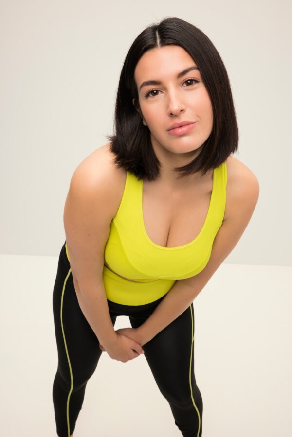 Grote Maten sportbeha, Dames, geel, Maat: 42/44, Synthetische vezels/Polyester/Elastaan, Studio Untold