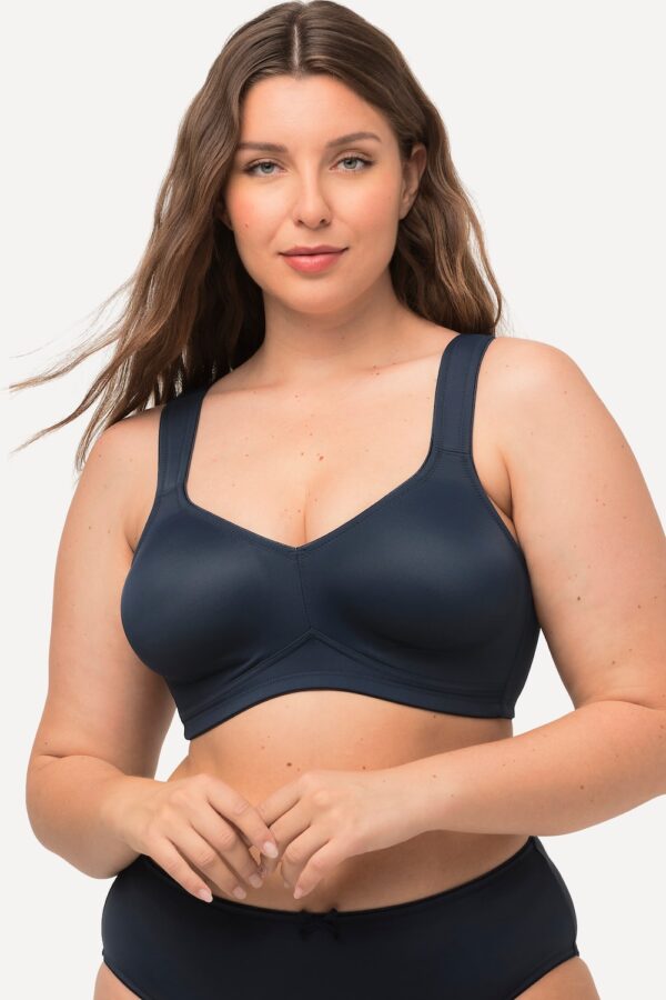 Grote Maten BH van microvezels, Dames, blauw, Maat: 100D, Synthetische vezels/Elastaan, Ulla Popken
