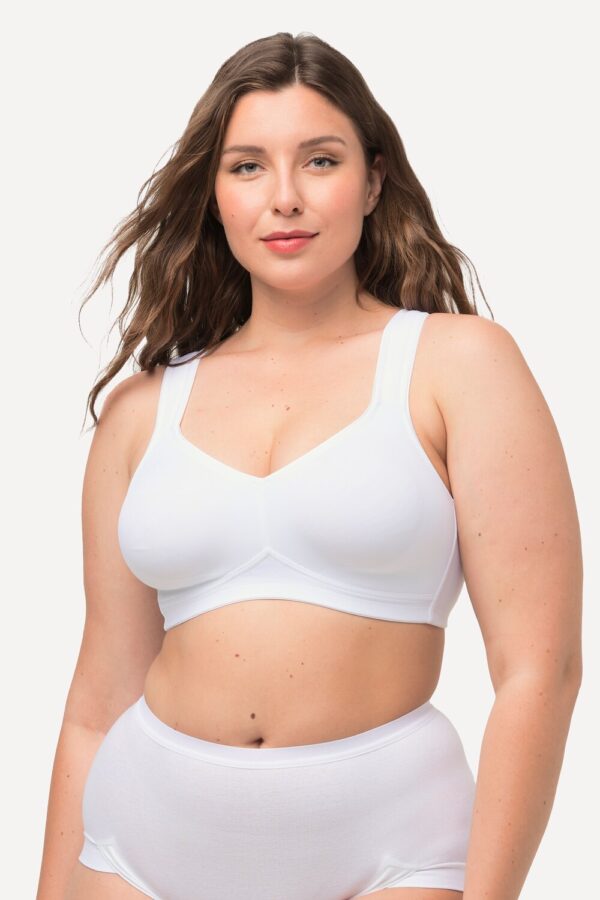 Grote Maten BH van microvezels, Dames, wit, Maat: 130E, Synthetische vezels/Elastaan, Ulla Popken