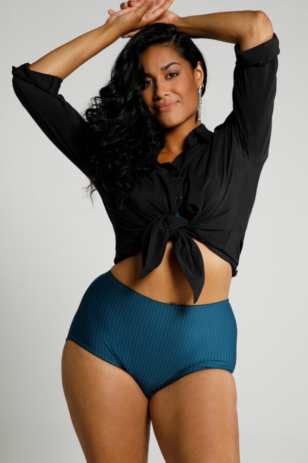 Grote Maten Midislips, Dames, turquoise, Maat: 50/52, Katoen/Synthetische vezels, Ulla Popken