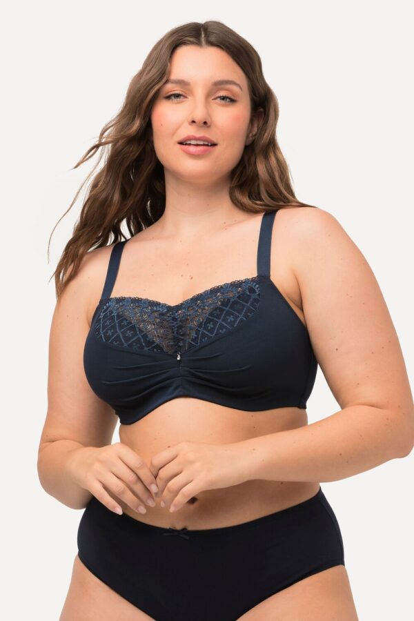 Grote Maten Beugelbeha, Dames, blauw, Maat: 90B, Synthetische vezels/Elastaan, Ulla Popken