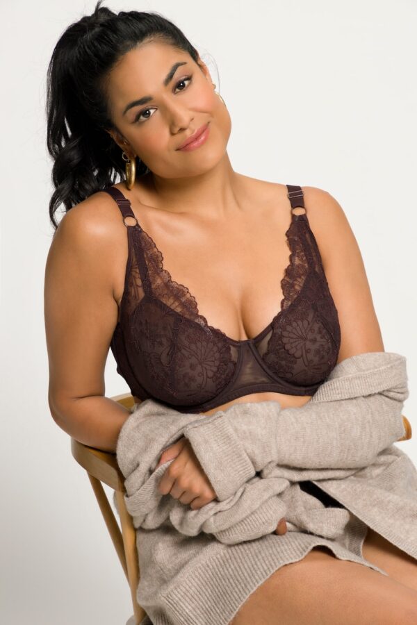 Grote Maten beugelbeha, Dames, bruin, Maat: 85C, Synthetische vezels/Polyester/Elastaan, Ulla Popken
