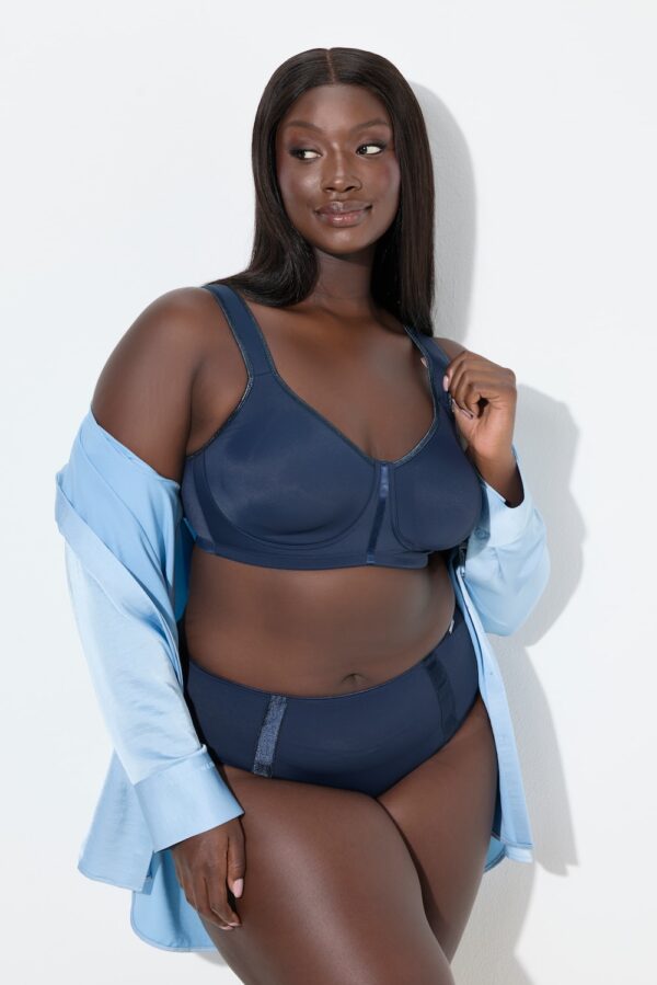 Grote Maten Wellness-BH, Dames, blauw, Maat: 85E, Synthetische vezels/Elastaan, Ulla Popken
