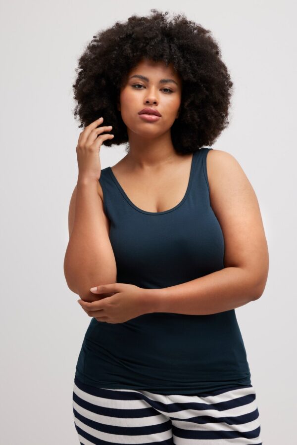 Grote Maten hemdjes, Dames, blauw, Maat: 46/48, Katoen, Ulla Popken