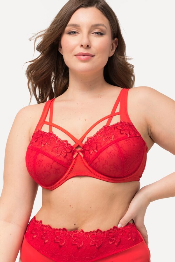 Grote Maten Beugel BH, Dames, rood, Maat: 90D, Synthetische vezels/Elastaan/Polyester, Ulla Popken