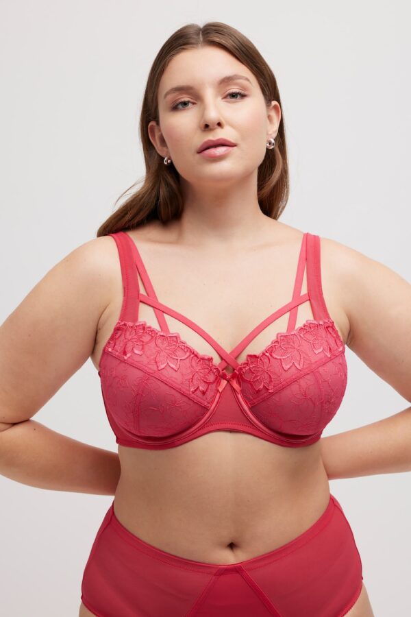 Grote Maten Beugel BH, Dames, roze, Maat: 100E, Synthetische vezels/Elastaan/Polyester, Ulla Popken