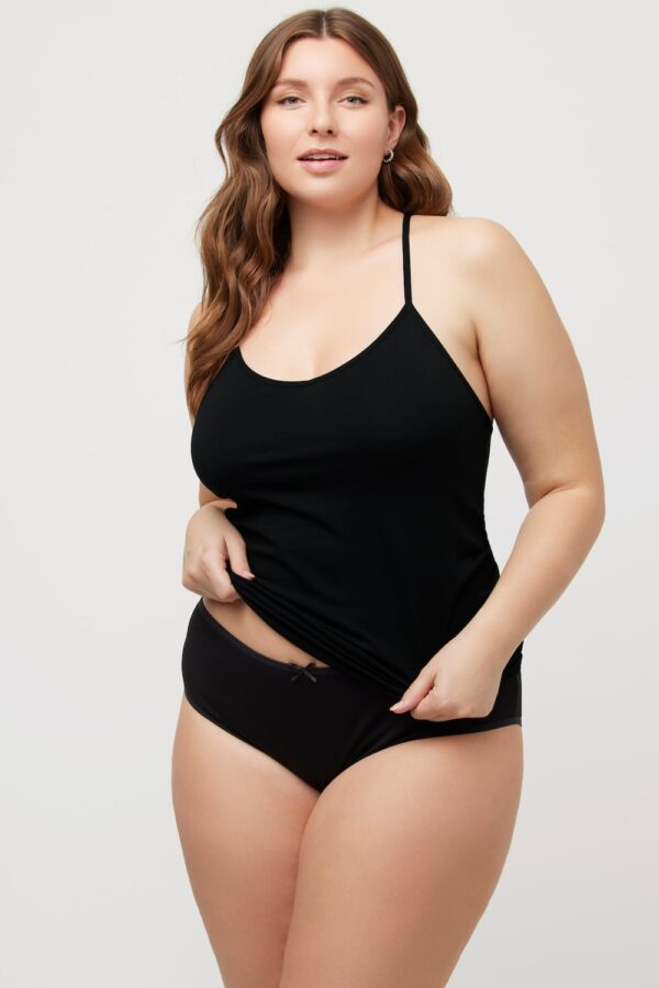 Grote Maten hemdje, Dames, zwart, Maat: 54/56, Katoen/Synthetische vezels/Elastaan, Ulla Popken