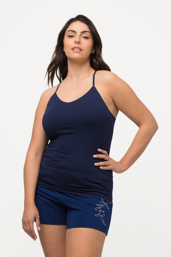 Grote Maten hemdje, Dames, blauw, Maat: 42/44, Katoen/Synthetische vezels/Elastaan, Ulla Popken