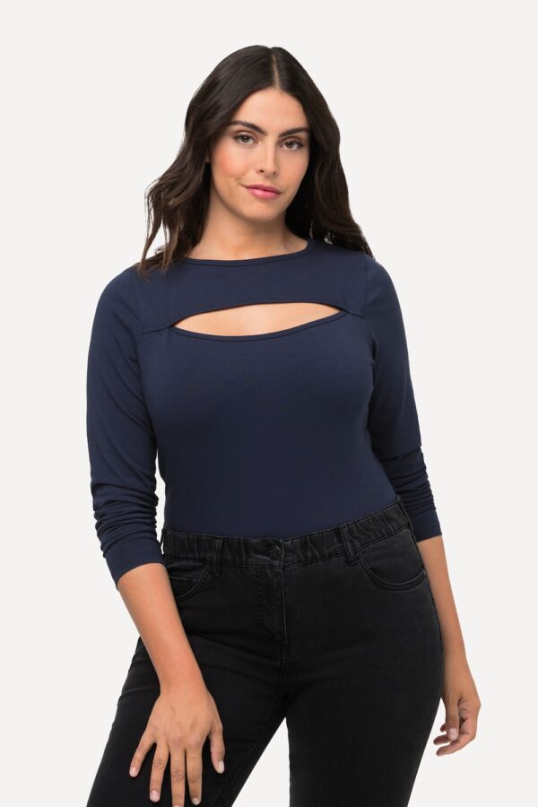 Grote Maten Bodysuit, Dames, blauw, Maat: 50/52, Katoen, Ulla Popken