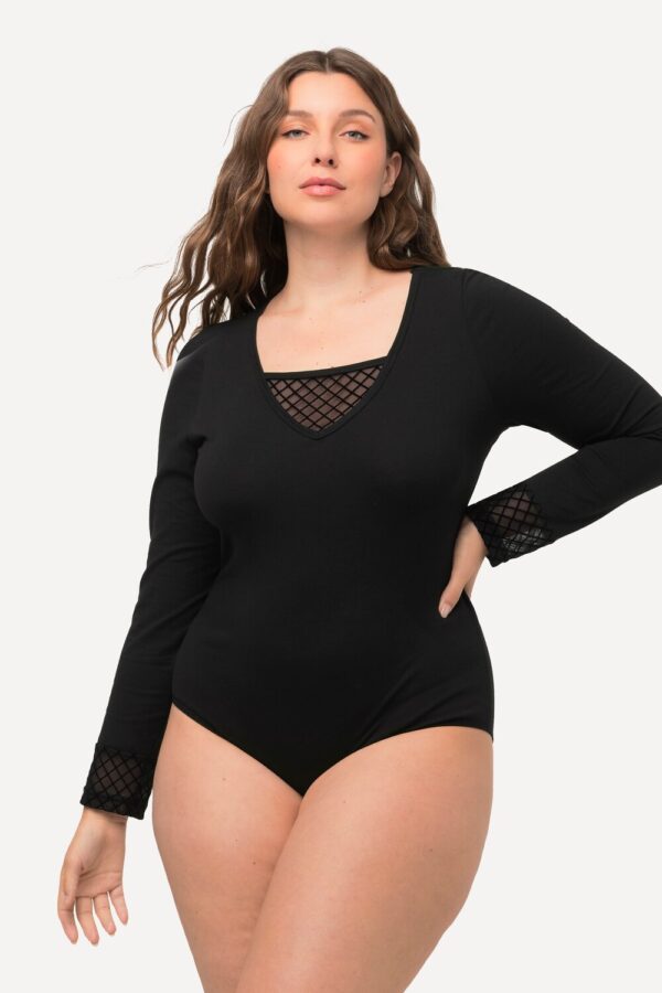 Grote Maten Bodysuit, Dames, zwart, Maat: 42/44, Katoen, Ulla Popken