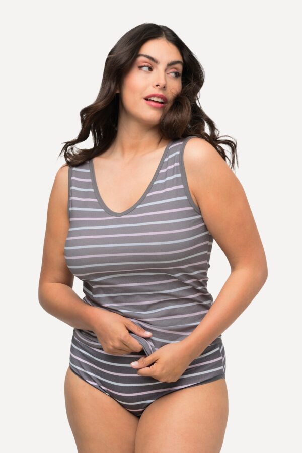 Grote Maten Onderhemd, Dames, grijs, Maat: 54/56, Katoen, Ulla Popken