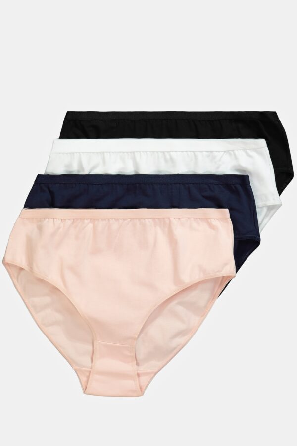 Grote Maten Set van 4 midislips, Dames, wit, Maat: 66/68, Katoen, Ulla Popken