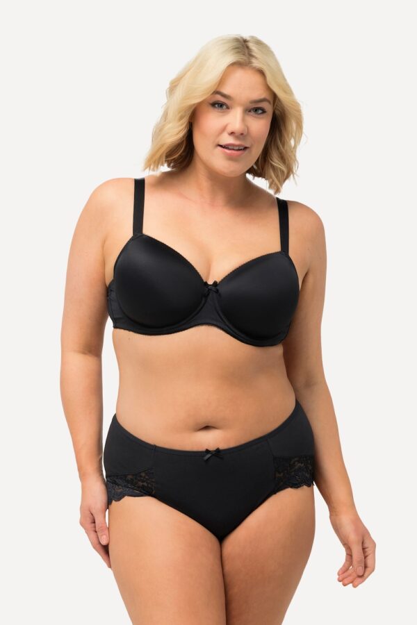 Grote Maten Set van 2 taille slips met kant, Dames, zwart, Maat: 62/64, Katoen/Synthetische vezels/Elastaan, Ulla Popken