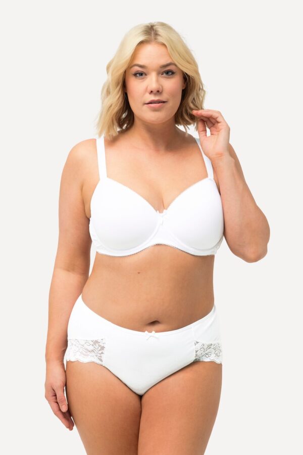Grote Maten Set van 2 taille slips met kant, Dames, wit, Maat: 58/60, Katoen/Synthetische vezels/Elastaan, Ulla Popken