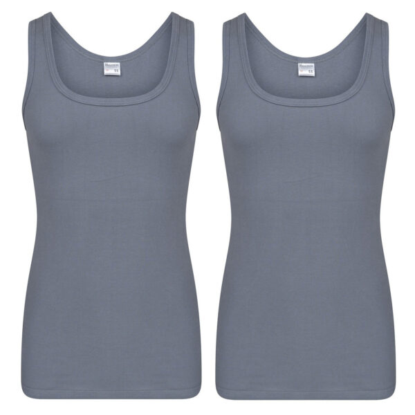 Set van 2x stuks Beeren heren hemd/singlet donker grijs 100% katoen, maat: XL