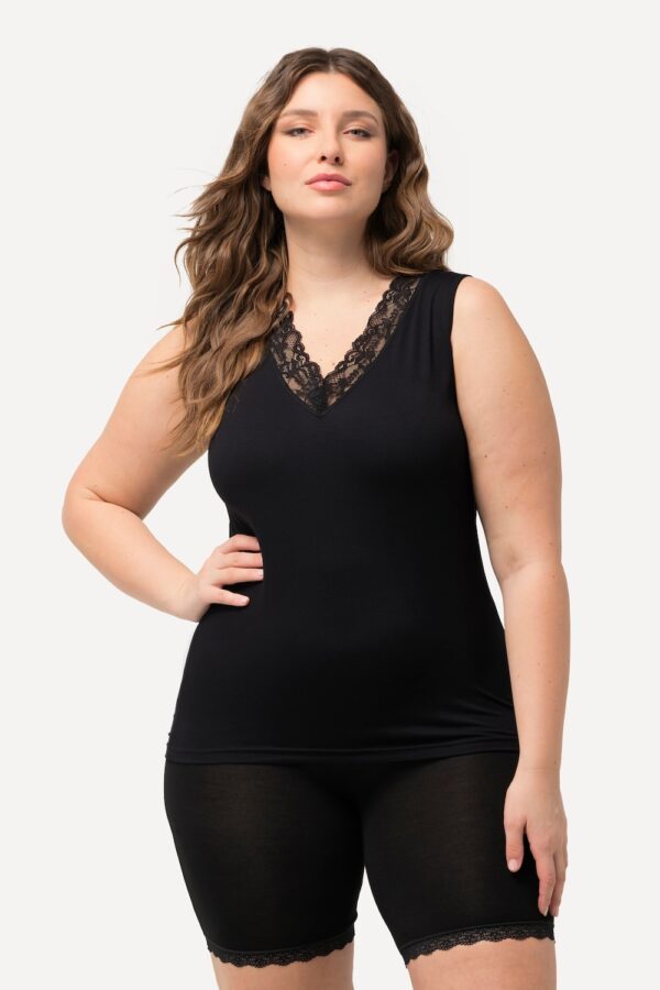 Grote Maten Onderhemd, Dames, zwart, Maat: 58/60, Viscose/Synthetische vezels/Elastaan, Ulla Popken