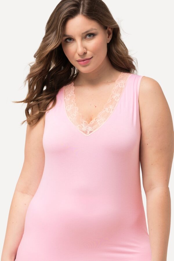 Grote Maten Onderhemd, Dames, roze, Maat: 50/52, Viscose/Synthetische vezels/Elastaan, Ulla Popken