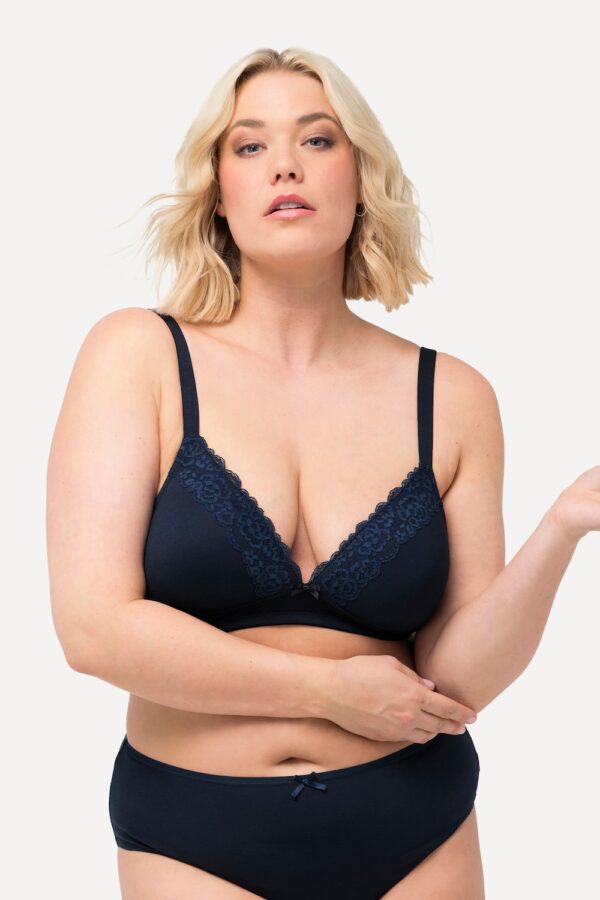 Grote Maten BH, Dames, blauw, Maat: 105C, Synthetische vezels/Katoen/Elastaan, Ulla Popken