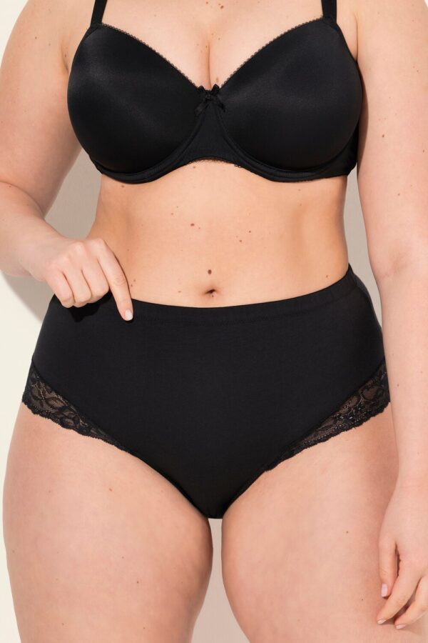 Grote Maten Midi-slips, Dames, zwart, Maat: 42/44, Katoen/Synthetische vezels/Elastaan, Ulla Popken