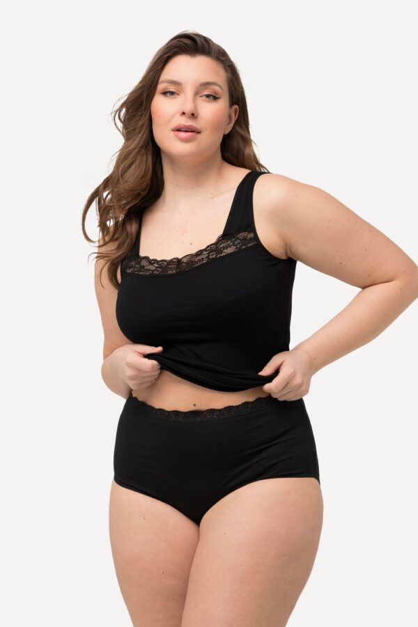 Grote Maten Onderhemd, Dames, zwart, Maat: 66/68, Katoen/Synthetische vezels, Ulla Popken