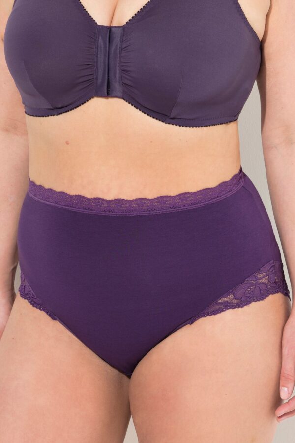 Grote Maten Maxi-slips, Dames, paars, Maat: 54/56, Katoen/Synthetische vezels/Elastaan, Ulla Popken