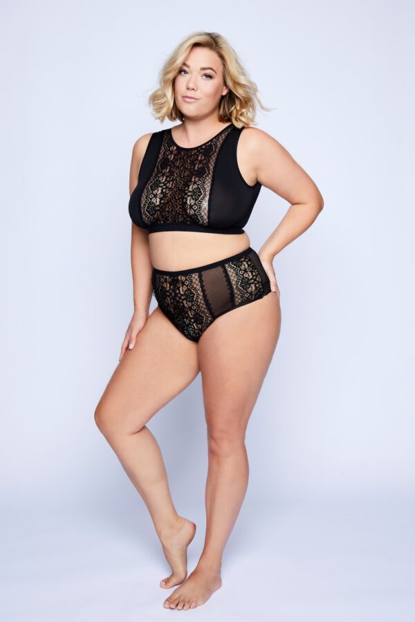 Grote Maten Kanten bustier, Dames, zwart, Maat: 62/64, Synthetische vezels/Elastaan, Ulla Popken