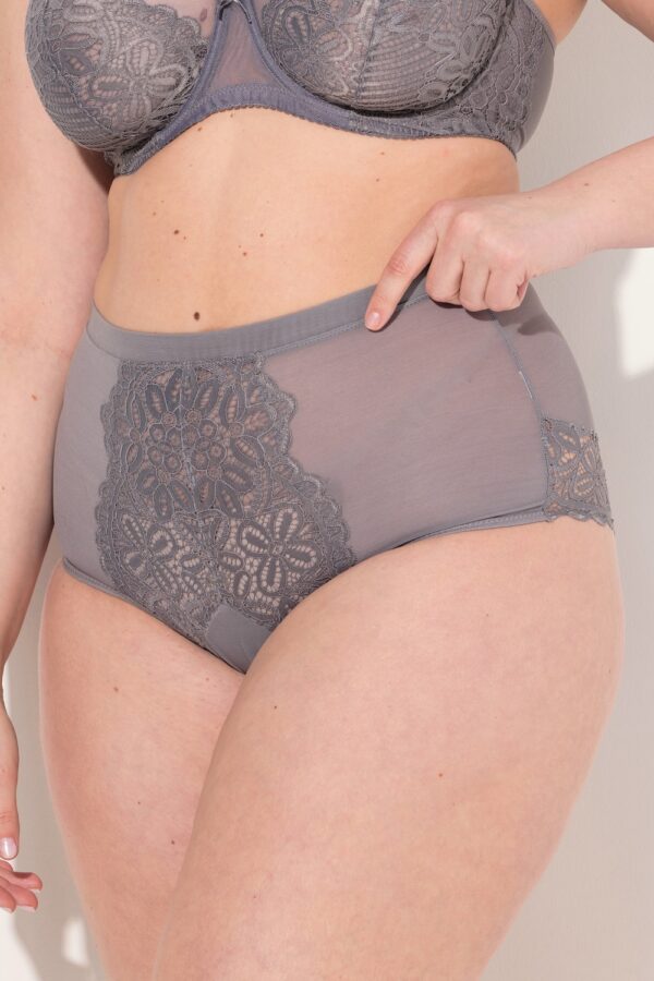 Grote Maten Maxislip, Dames, grijs, Maat: 54/56, Katoen/Synthetische vezels/Elastaan, Ulla Popken