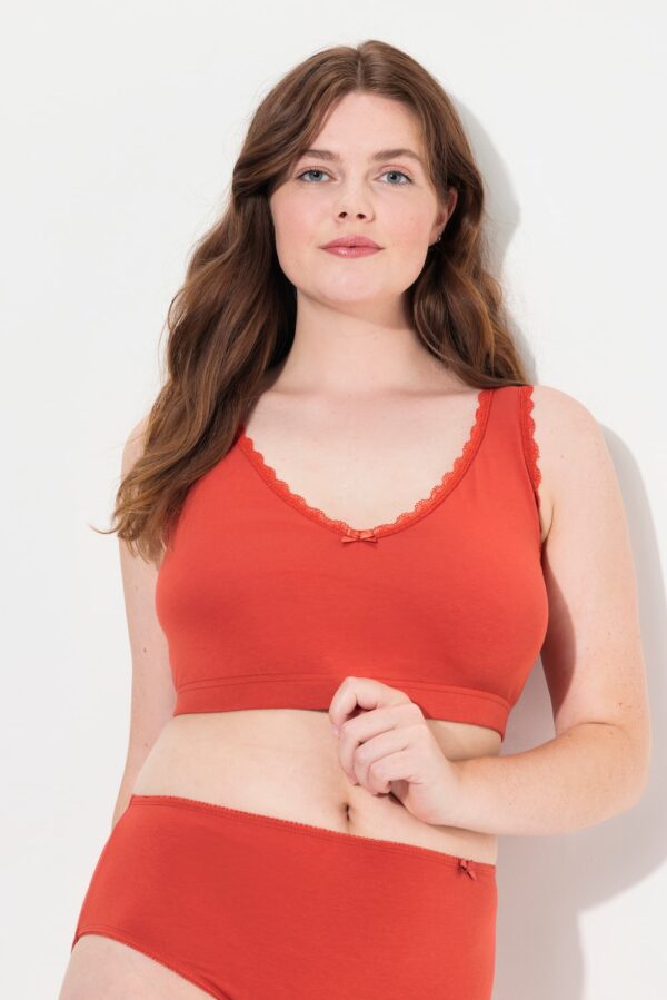 Grote Maten Bustier, Dames, oranje, Maat: 46/48, Katoen, Ulla Popken