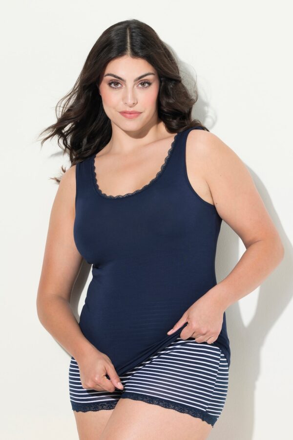 Grote Maten Onderhemd, Dames, blauw, Maat: 42/44, Katoen, Ulla Popken