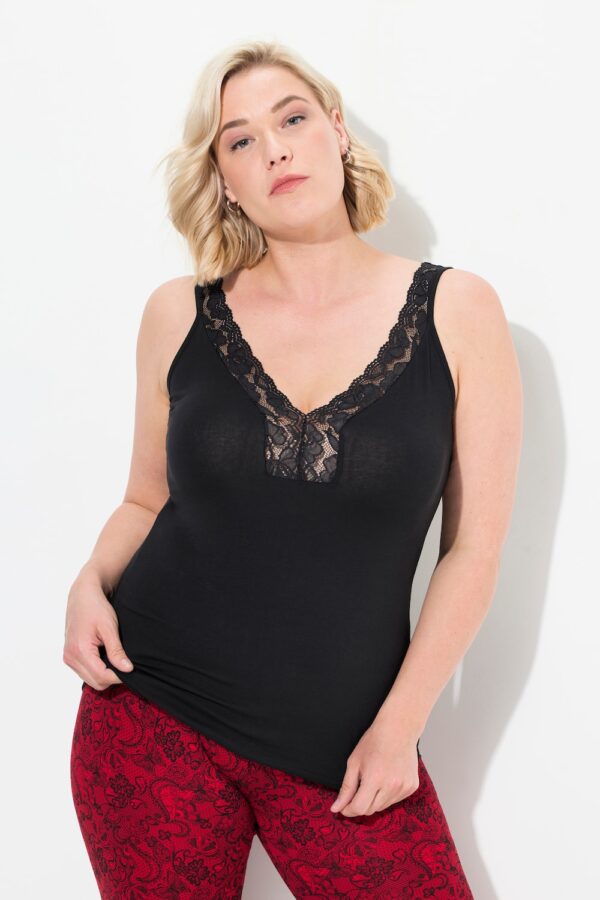 Grote Maten top, Dames, zwart, Maat: 58/60, Katoen/Synthetische vezels/Elastaan, Ulla Popken