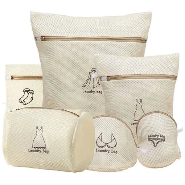 Hot Laundry Bag Washing Machine Bag with Zipper for Delicates Lingerie Blouse Bra Travel Storage Organizer Bags 6 Set