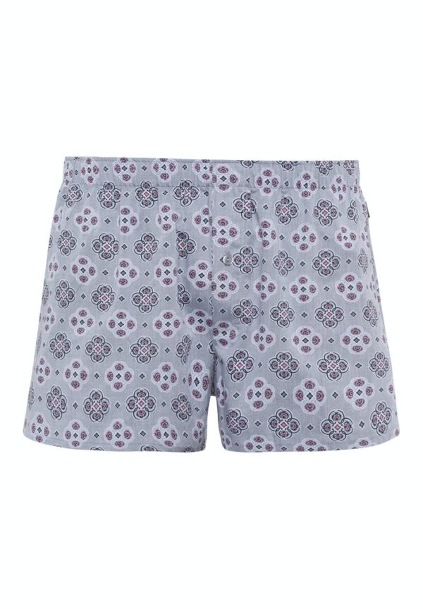 Hanro Fancy Woven Boxershorts Heren - Grijs Ornament Dessin (074015)
