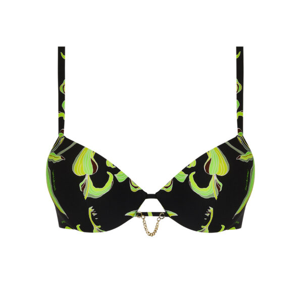 Lise Charmel FLEURS DE NUIT Push-up Bikini Top zwart groen ABB8588