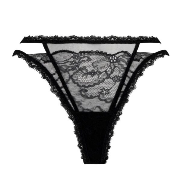 Lise Charmel Feerie Couture string sexy zwart Calais kant ACH0574