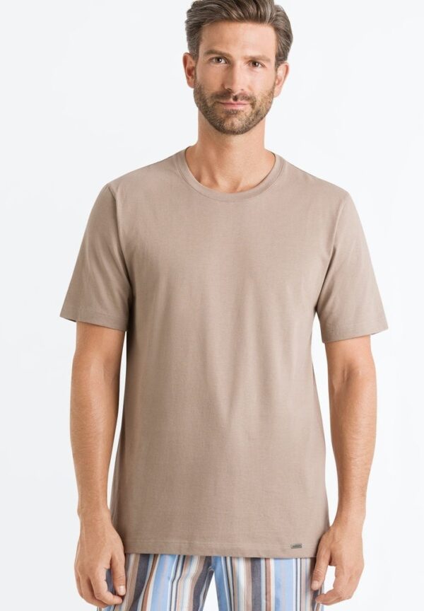 Hanro Heren Sleep & Lounge Living Leisure s/slv T- shirt bruin 075050