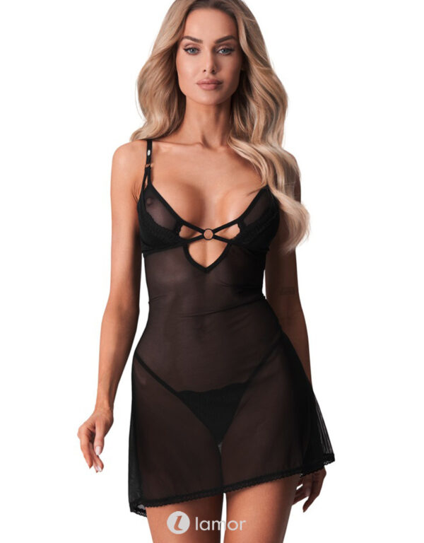 * OBSESSIVE Zwarte Negligé & String, Alliane