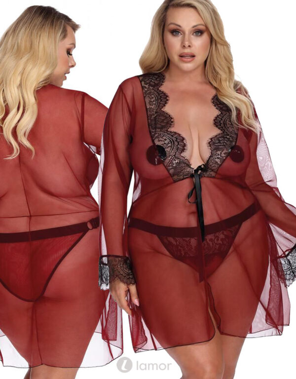 * ANAIS APPAREL Zwart/Rode Negligé , Arabella