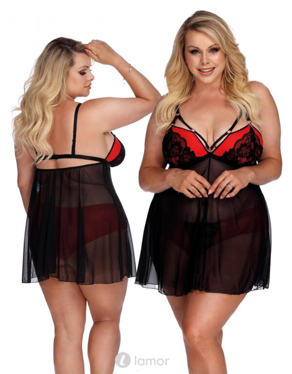 * ANAIS APPAREL Zwart rode babydoll,AN-Arcadia