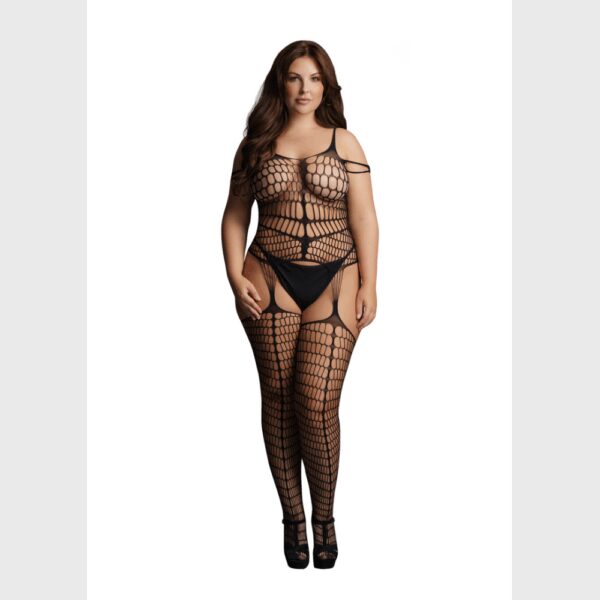 Le Désir by Shots Gescheurde Suspender Bodystocking - Plus Size