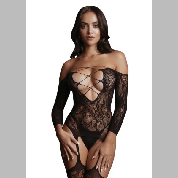 Le Désir by Shots Criss Cross Neck Bodystocking - One Size