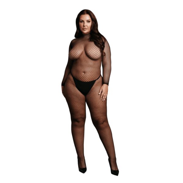 Le Désir by Shots Bodystocking Fishnet Structuur - Open / Turtle - OSX - Zwart