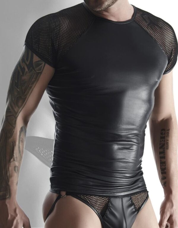 * RFP Wetlook heren Shirt met mesh mouwen, TSH007