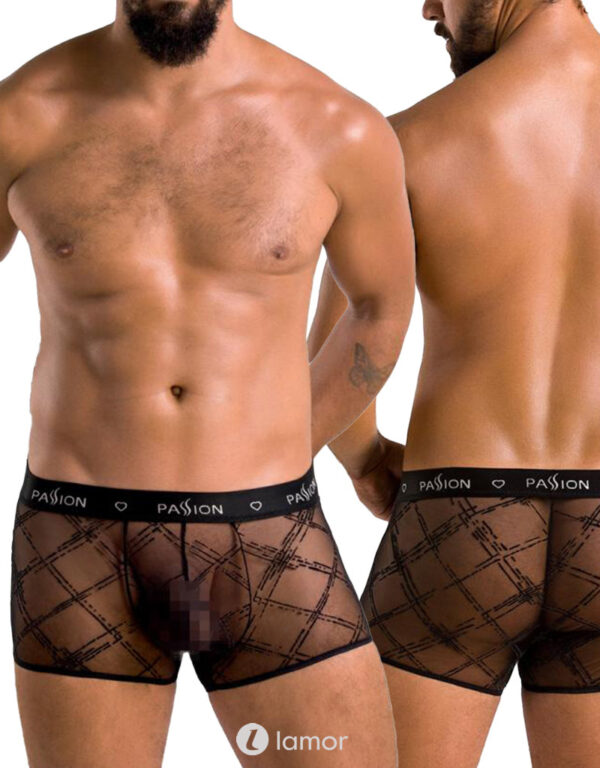 * PASSION MENSWEAR Zwarte Heren short van fijn Mesh, PA032