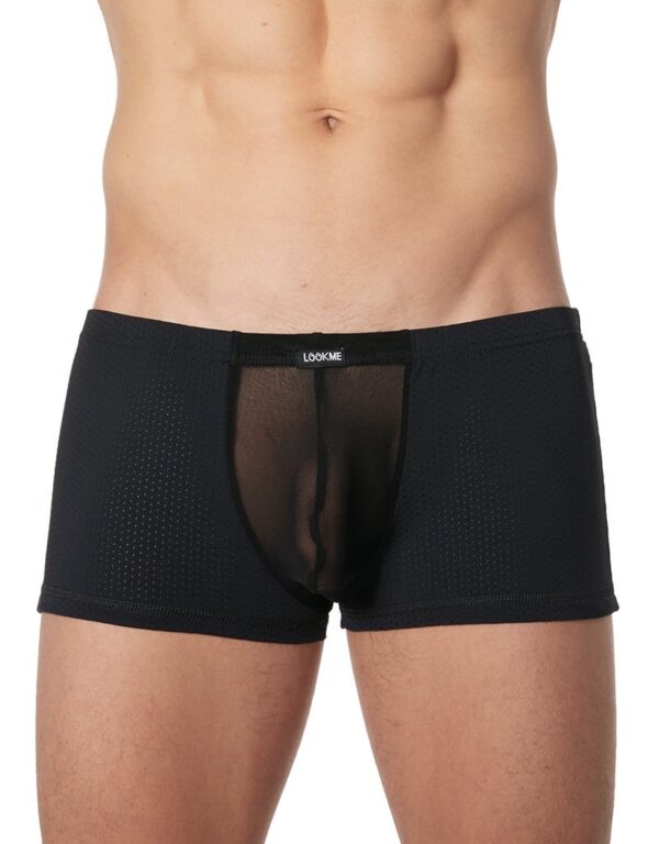 * LOOK ME Heren boxer in geperforeerde stof en tulle (S)