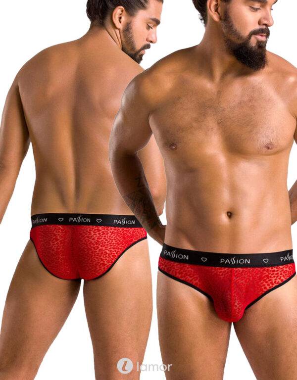 * PASSION MENSWEAR Rood/Zwarte Heren slip van fijn Mesh, PA031